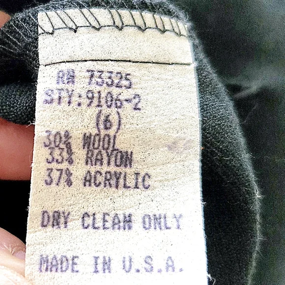 Vintage Black Wrap Maxi Dress 80s New Old Stock Elegant Glamour Witchy Sz 6 - Picture 11 of 12